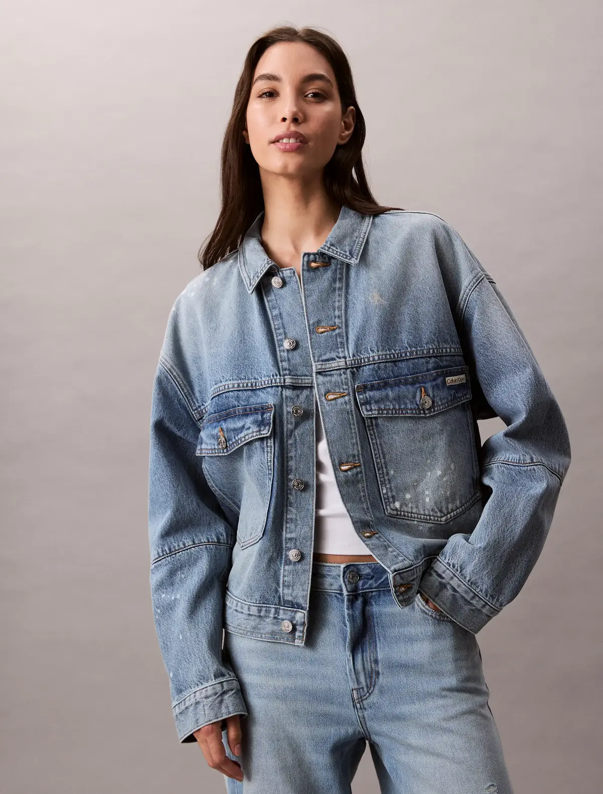Calvin Klein DENIM JACKET RAINY Mavi Kadın Kot Ceket
