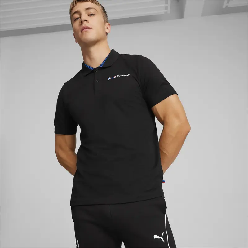 Puma BMW MMS Jacquard Polo Siyah Erkek Polo T-Shirt