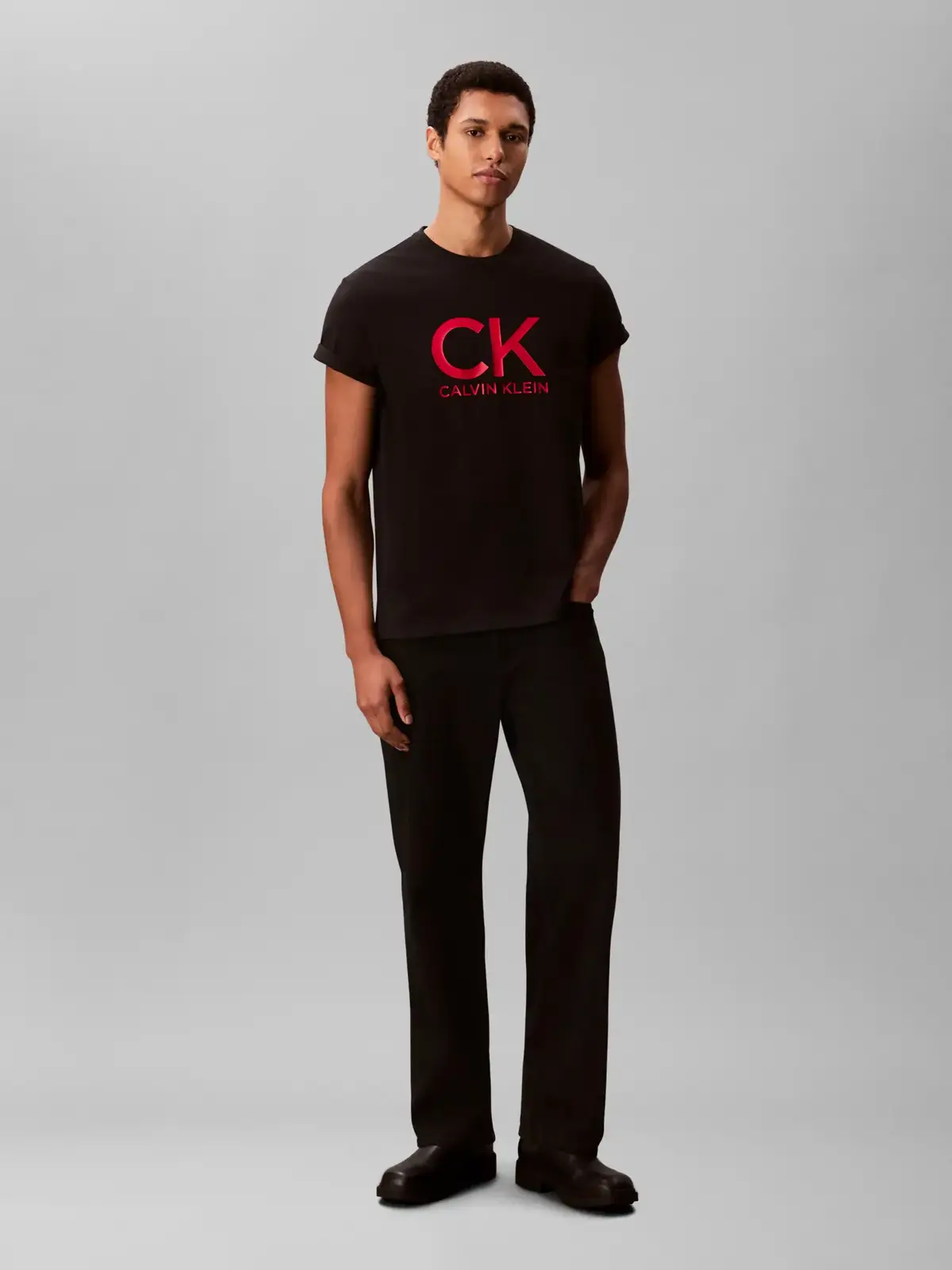 Calvin Klein SS 30S EU CK CALVIN, UB1 Siyah Erkek T-Shirt
