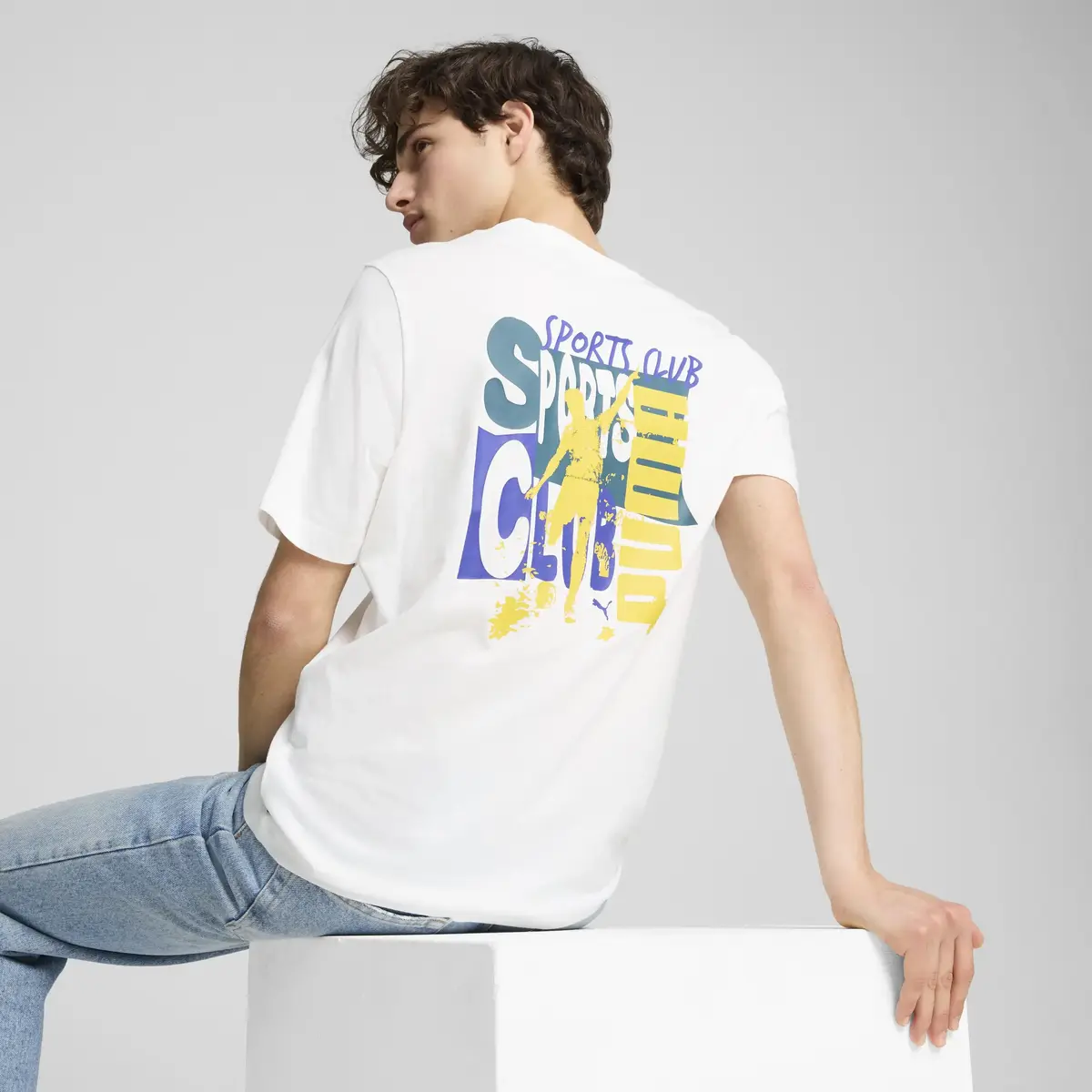 Puma GRAPHICS Sports Club Tee Beyaz Erkek T-Shirt