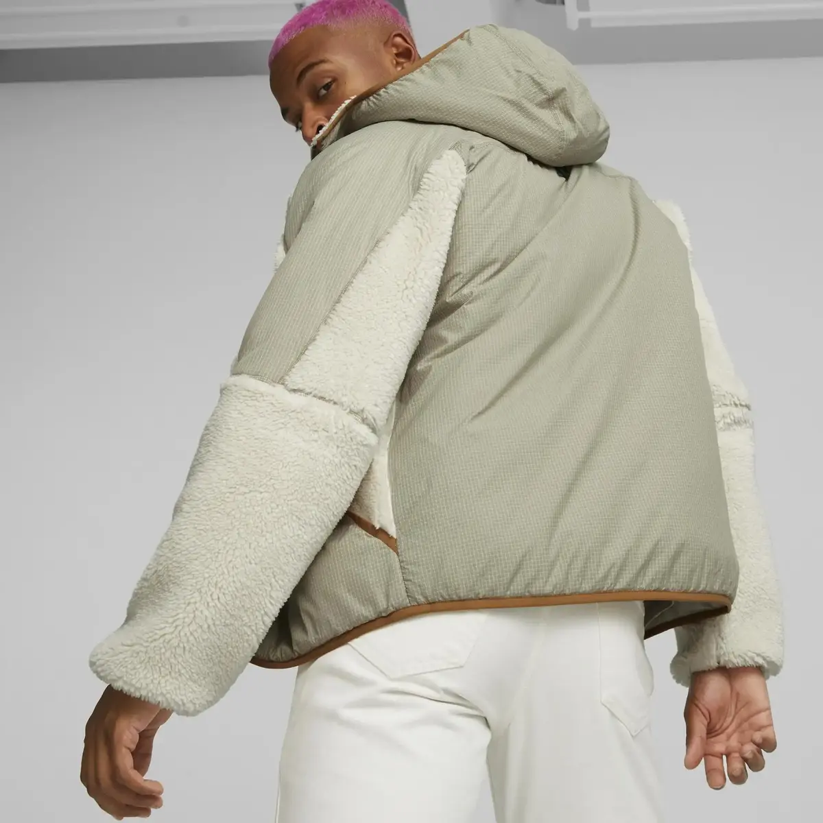 Puma Sherpa Hooded Jacket Bej Erkek Sherpa Ceket