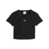 PUMA ESS Ribbed Baby Tee Kadın Siyah T-Shirt
