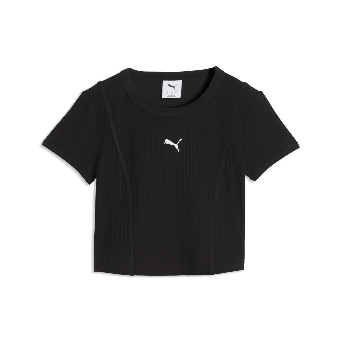 PUMA ESS Ribbed Baby Tee Kadın Siyah T-Shirt