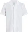 Calvin Klein LINEN COTTON CUBAN S, YAA Beyaz Erkek Gömlek