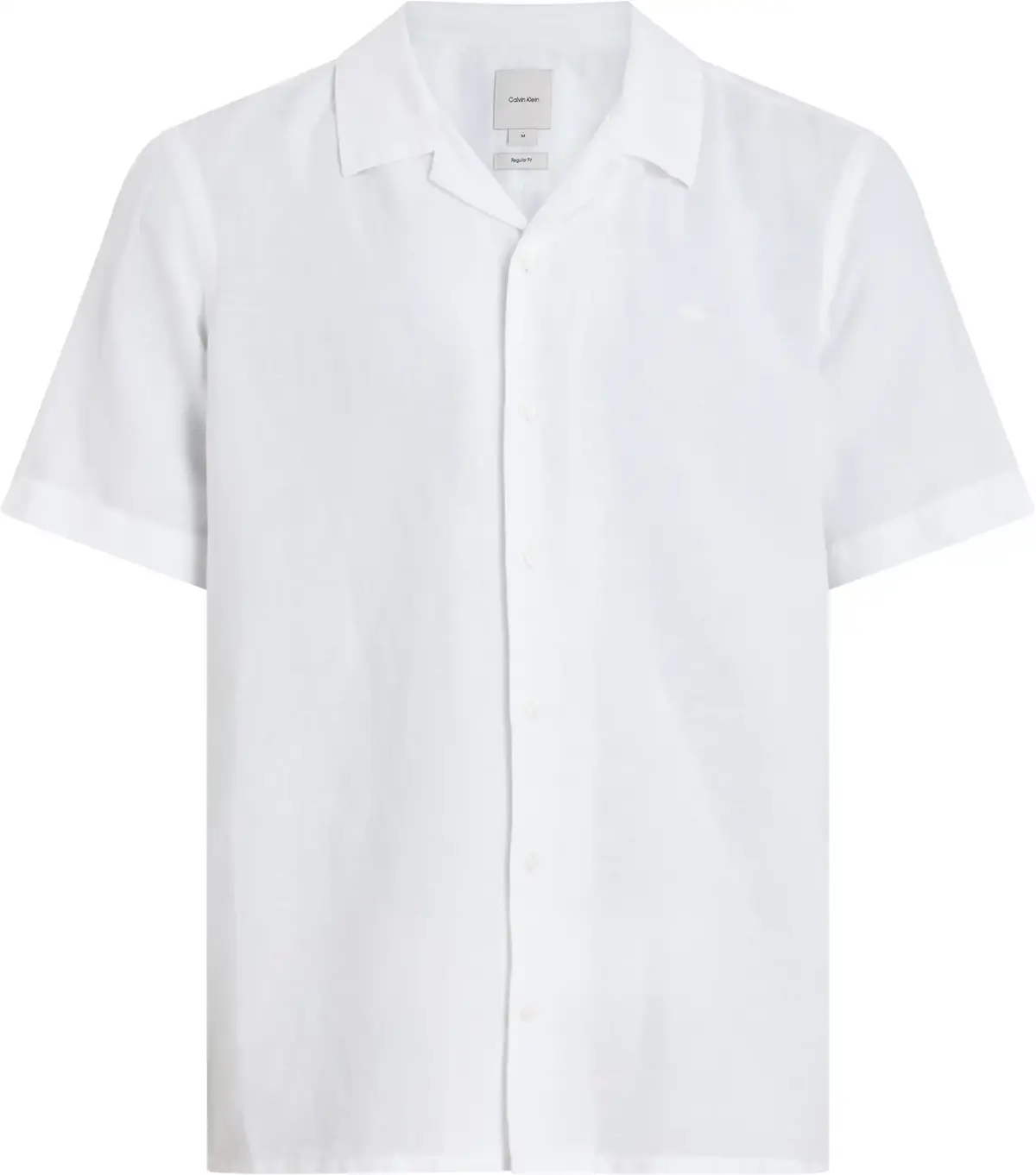 Calvin Klein LINEN COTTON CUBAN S, YAA Beyaz Erkek Gömlek