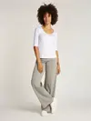 Calvin Klein LIQUID TOUCH SCOOP Beyaz Kadın Tişört