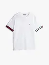 Tommy Hilfiger GLOBAL STRIPE FLAG C, YBR Beyaz Erkek T-Shirt & Polo