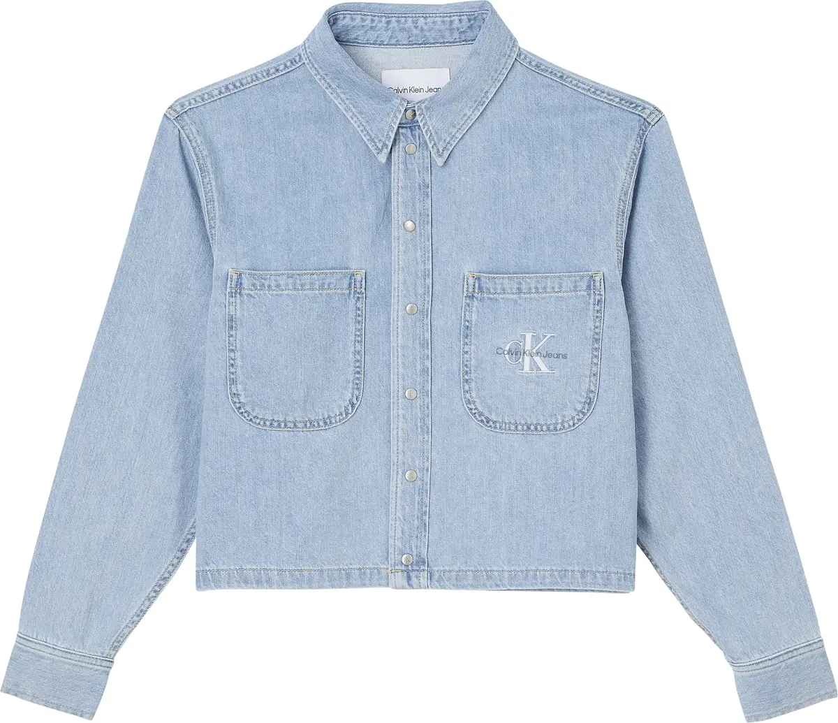 Calvin Klein CROPPED DAD DENIM SH Kadın Mavi Gömlek