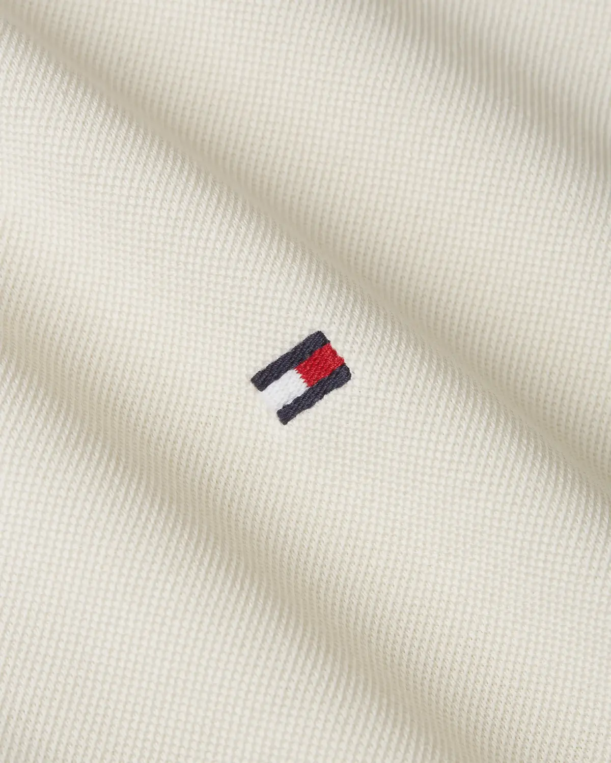 Tommy Hilfiger MERCERISED PIQUE ZIP, Z00 Krem Erkek T-Shirt & Polo