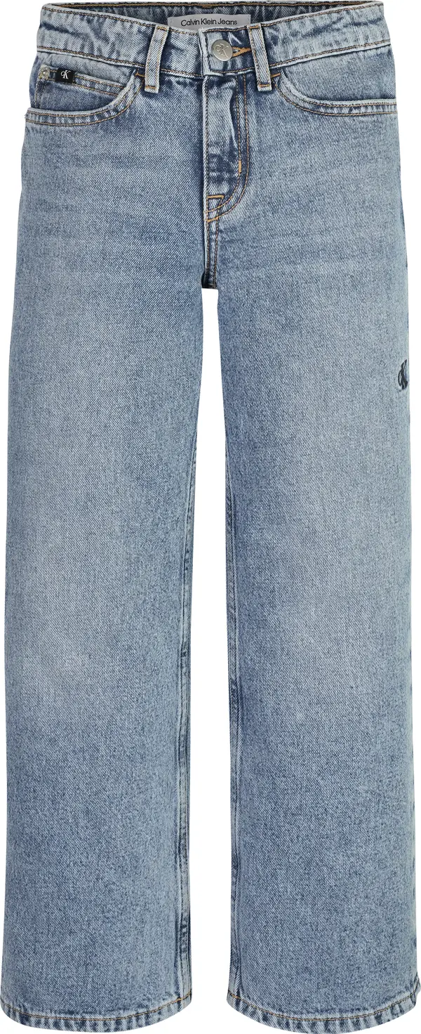 Calvin Klein WIDE LEG HR LIGHT AU Kadın Mavi Kot Pantolon