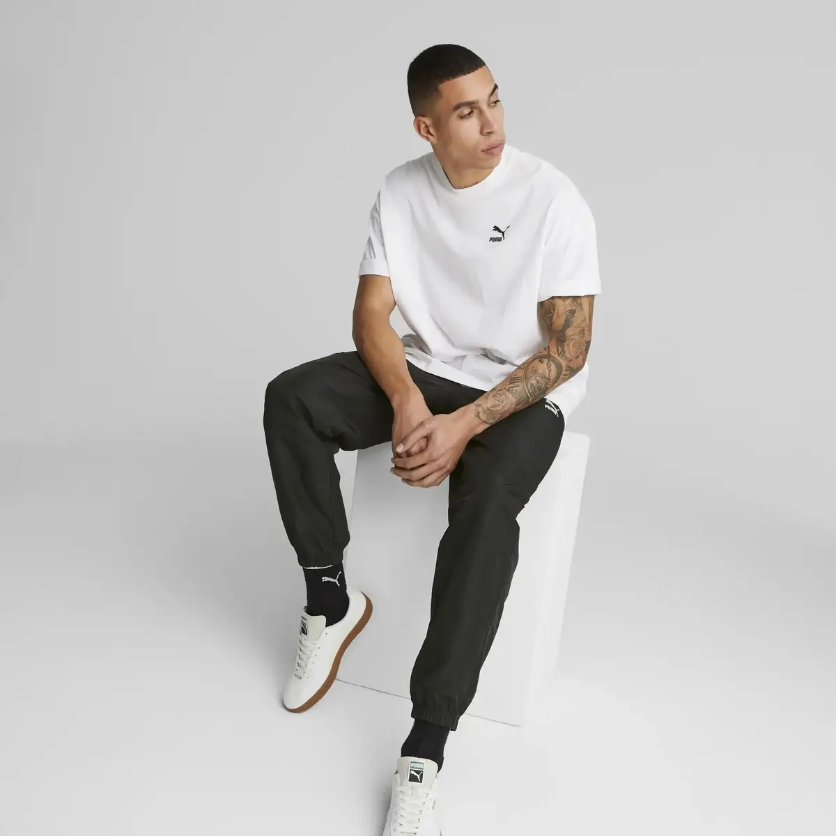 Puma CLASSICS Oversized Tee Beyaz Erkek/Unisex T-Shirt