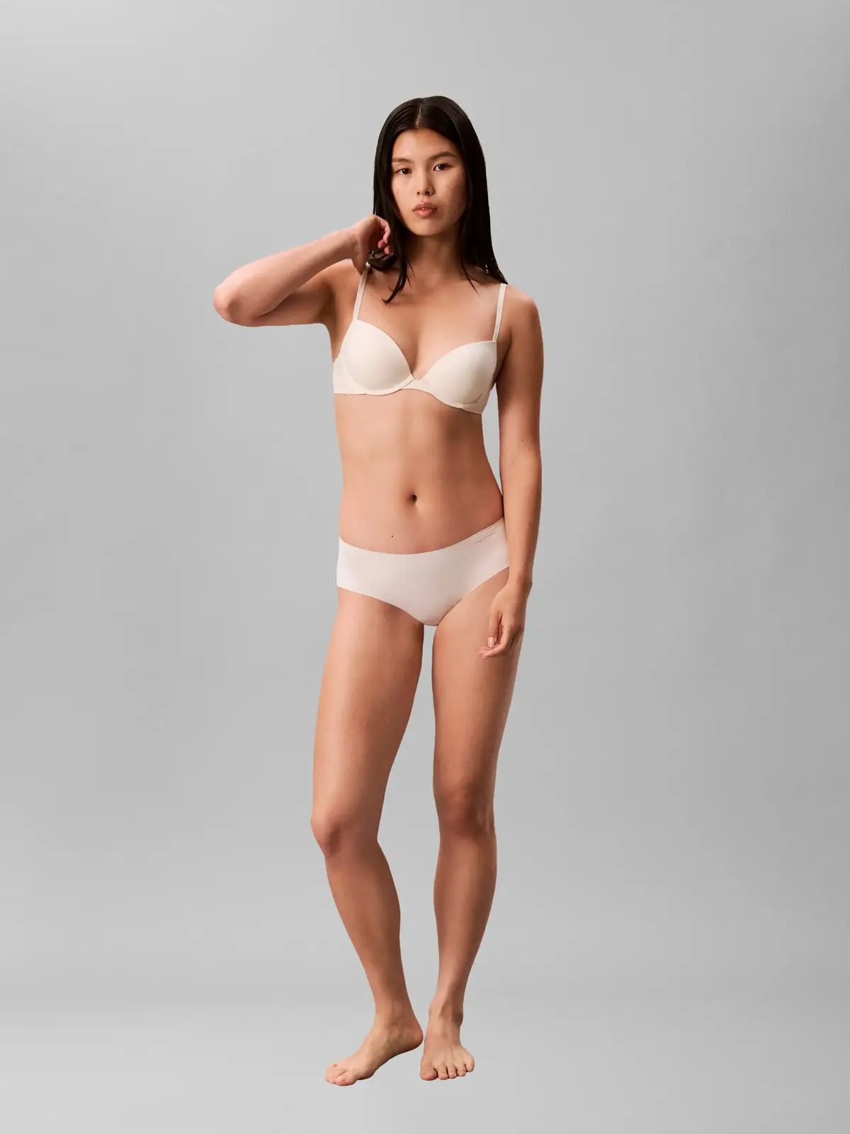 Calvin Klein PUSH UP PLUNGE Krem Destekli Dekolte Sütyeni