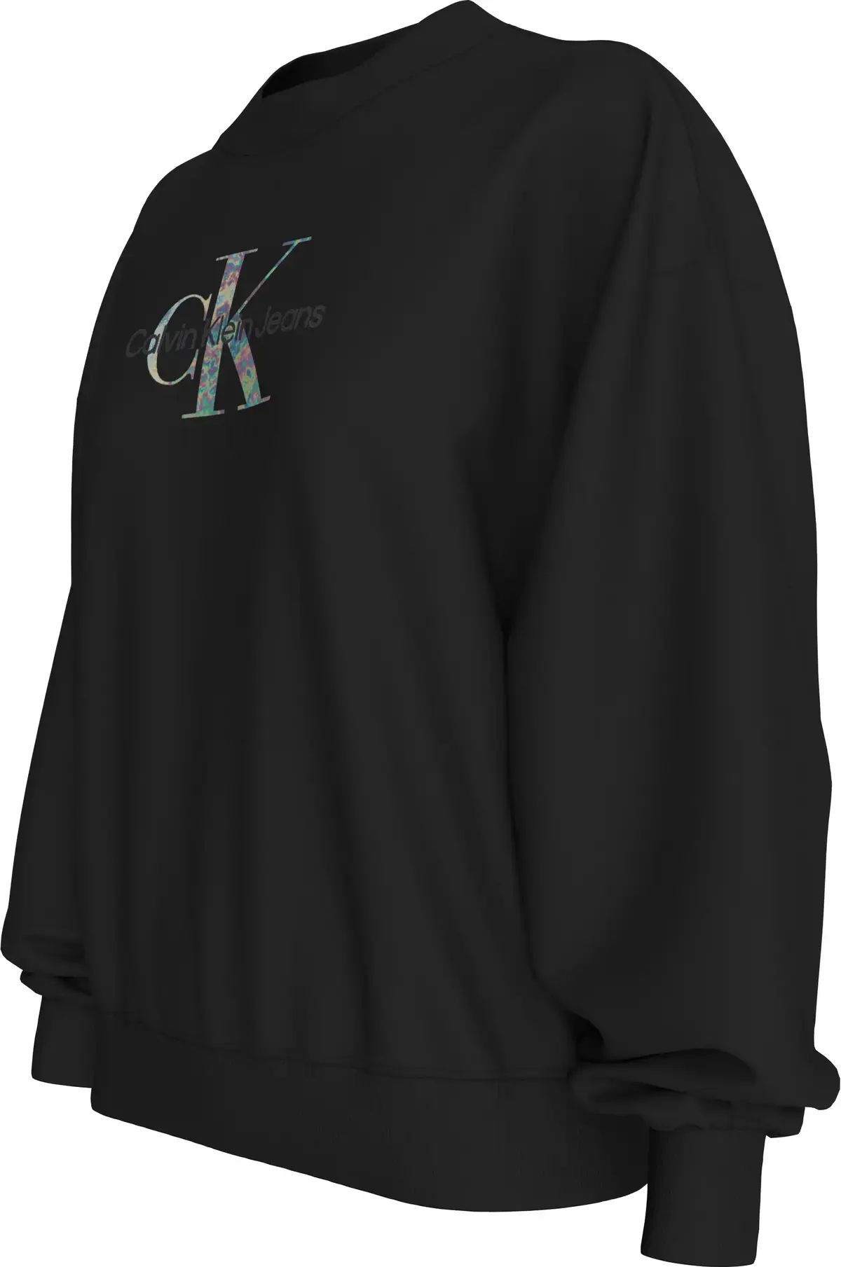 Calvin Klein GLOSSY MONOLOGO REGU, BEH Siyah Kadın Sweatshirt