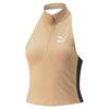 Puma T7 Kadın Bej Yarım Fermuarlı Dik Yaka T-Shirt