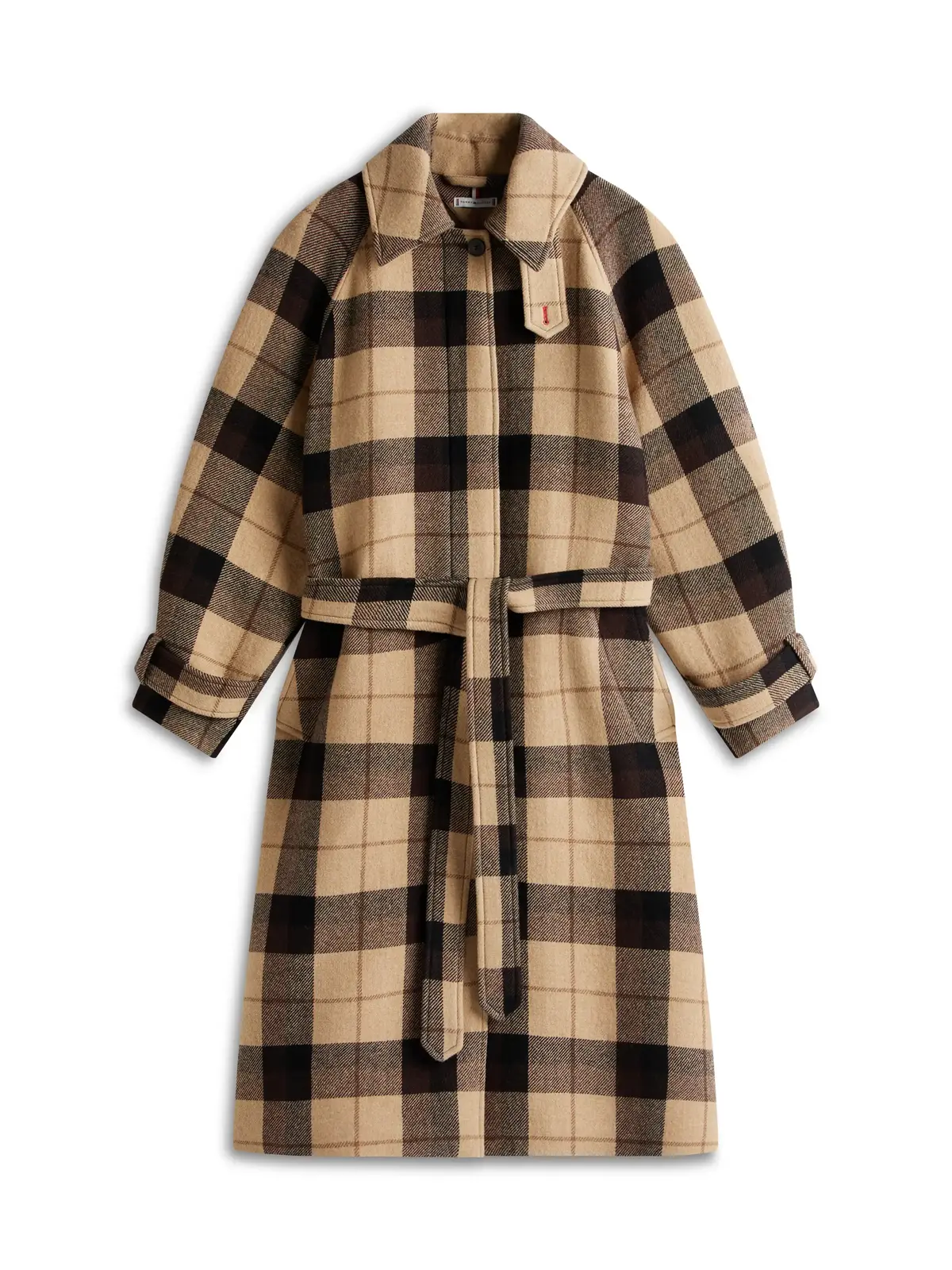 WOOL CHECK BELTED RL, 0M7
