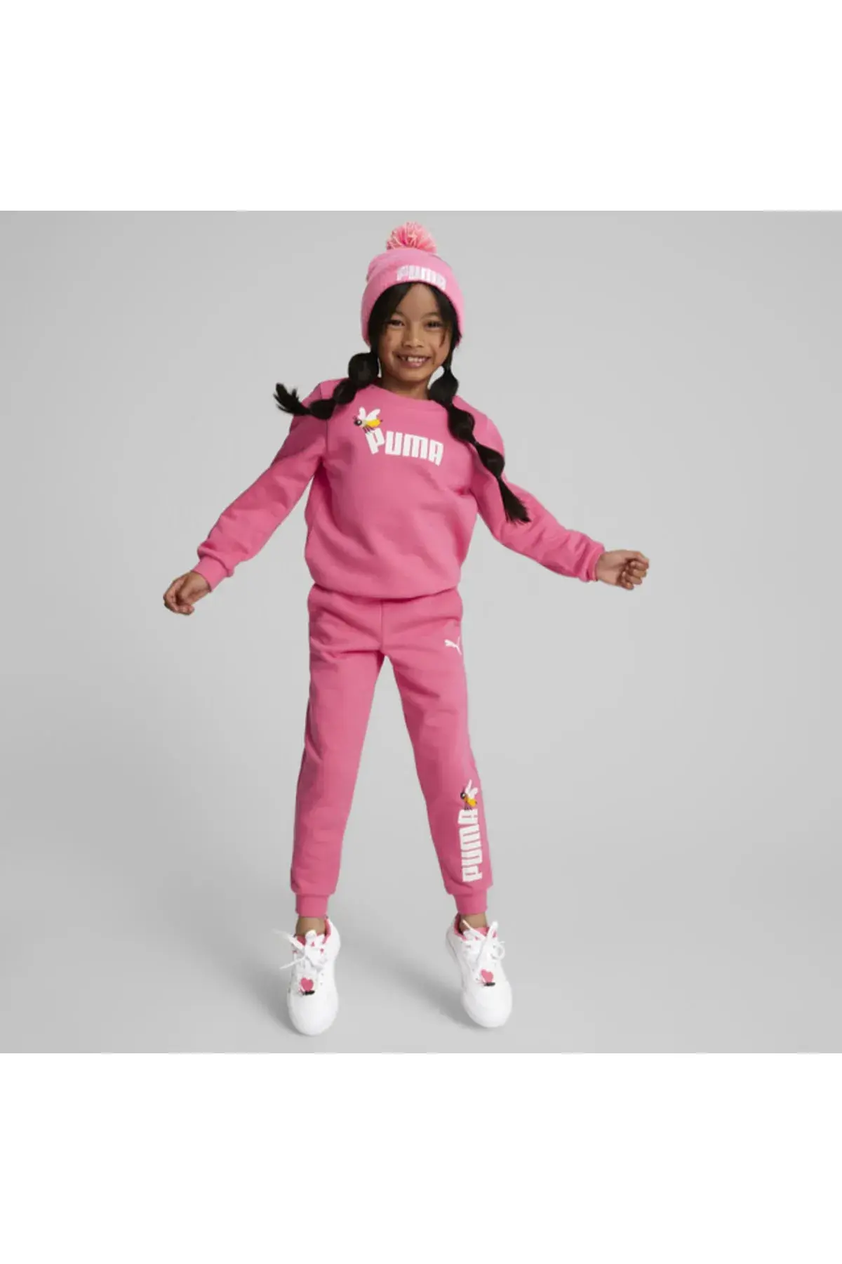 Puma Small World Pom Beanie Pembe Çocuk Bere