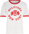 Tommy Hilfiger REG VARSITY FLOCK C- Kadın Krem T-Shirt