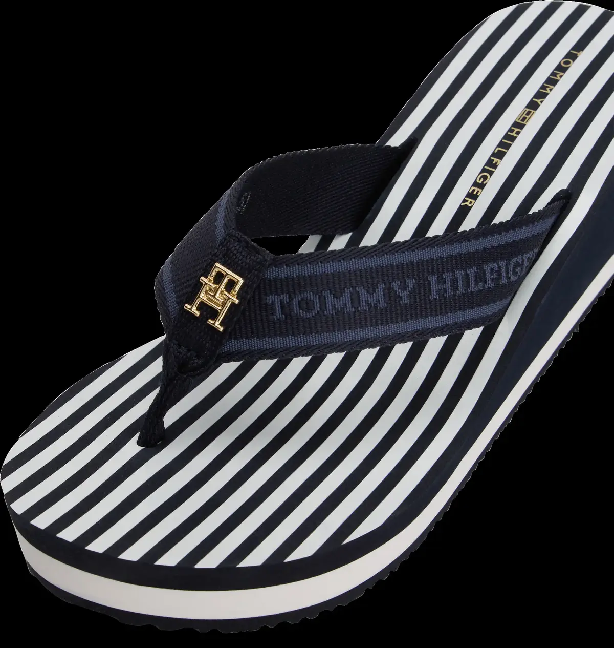 Tommy Hilfiger TH STRIPES WEDGE BEA, DW6 Siyah Kadın Terlik