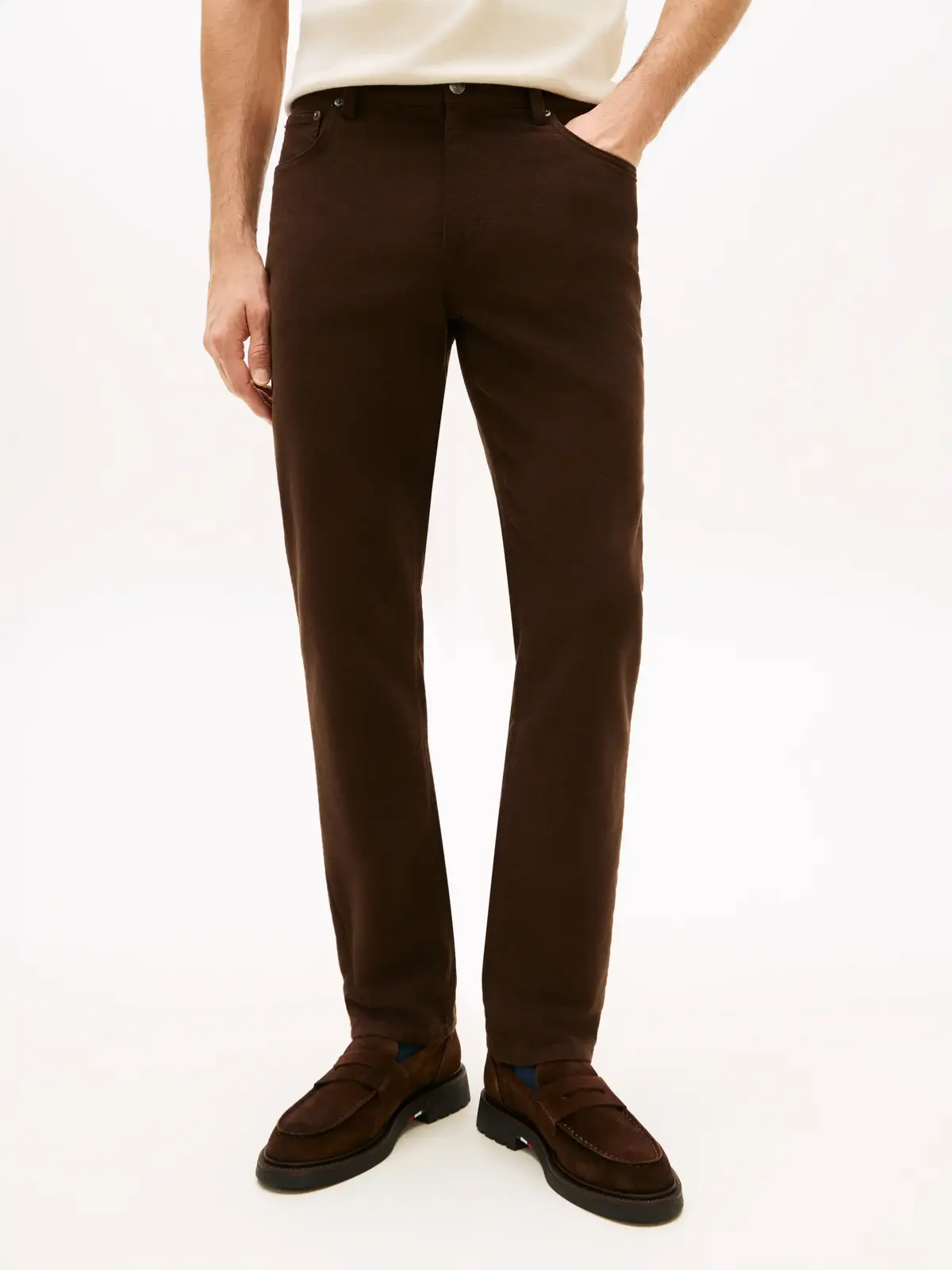 Tommy Hilfiger DENTON 5PKT MOLESKIN, GUE Kahverengi Erkek Pantolon