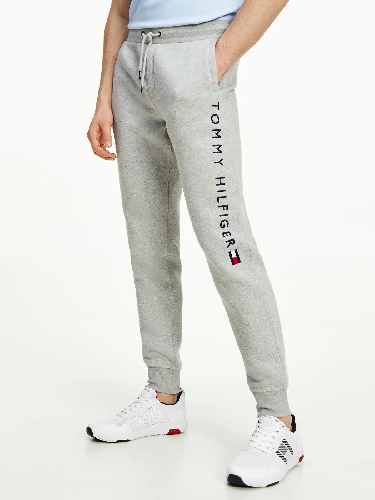 Tommy Hilfiger STACKED LOGO PANT Erkek Gri Eşofman Altı