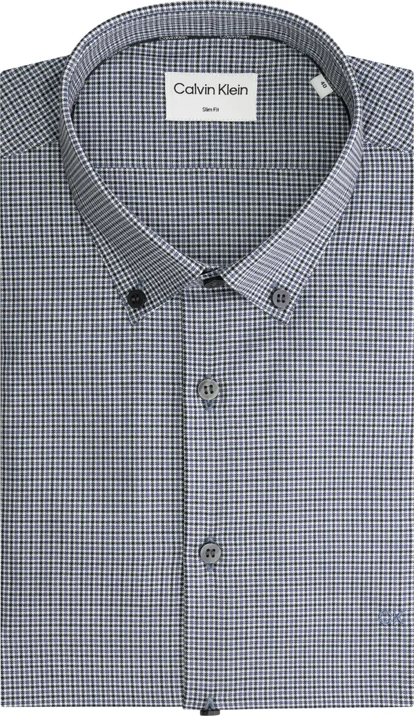 Calvin Klein MULTI CHECK SLIM BD Erkek Mavi Gömlek