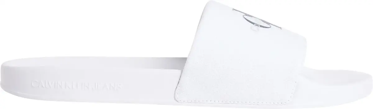 Calvin Klein SLIDE MONOGRAM CV, 0K4 Beyaz Erkek Terlik