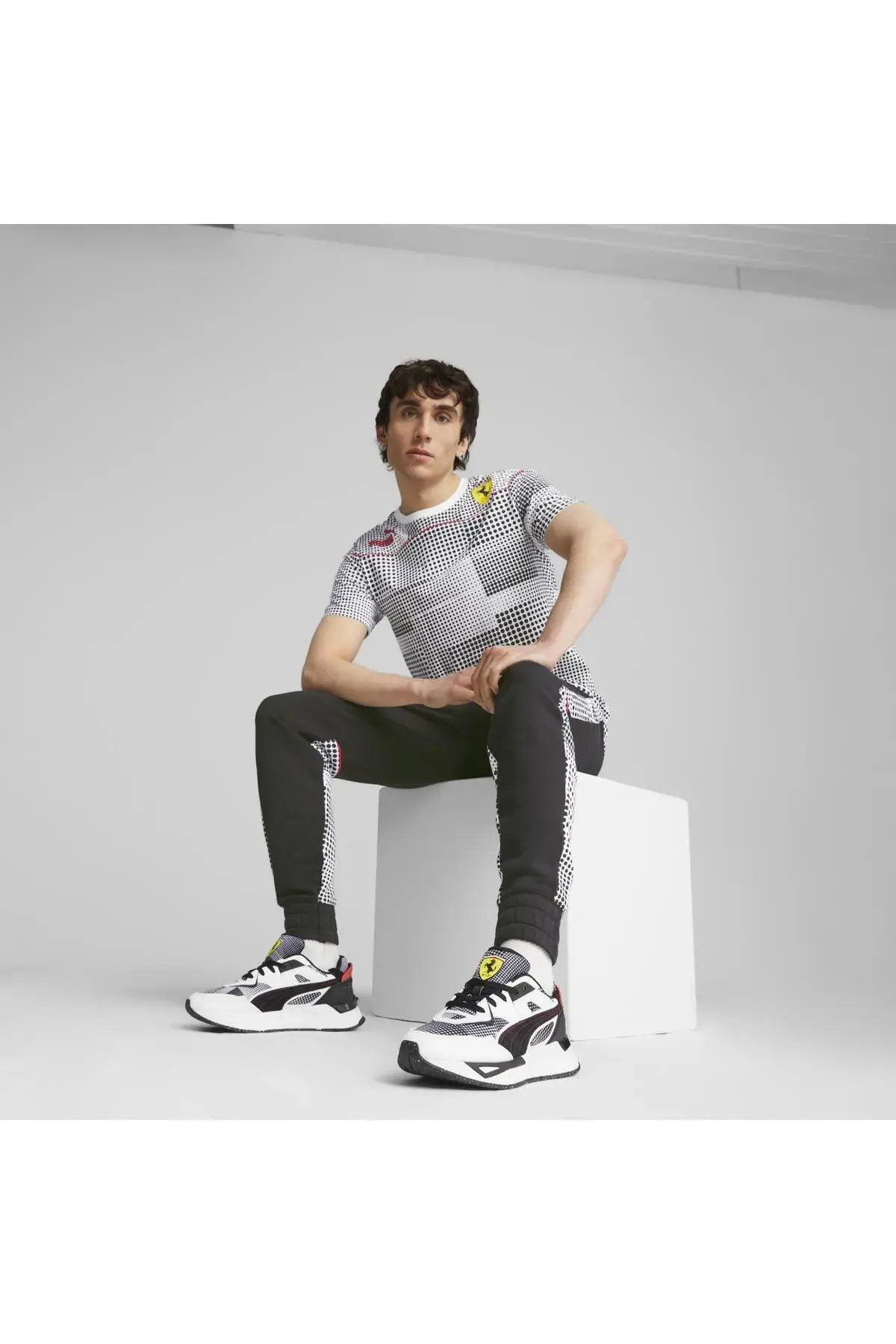 Puma Ferrari Mirage Sport Tech Camo Beyaz Erkek Günlük Spor Ayakkabı