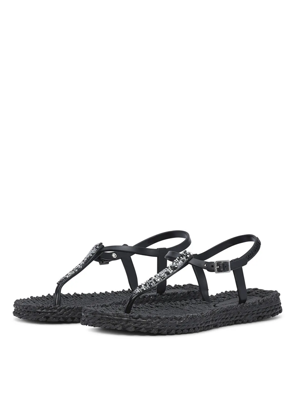 ILSE JACOBSEN Black Cheerful10G - Siyah Taşlı Parmak Arası Terlik