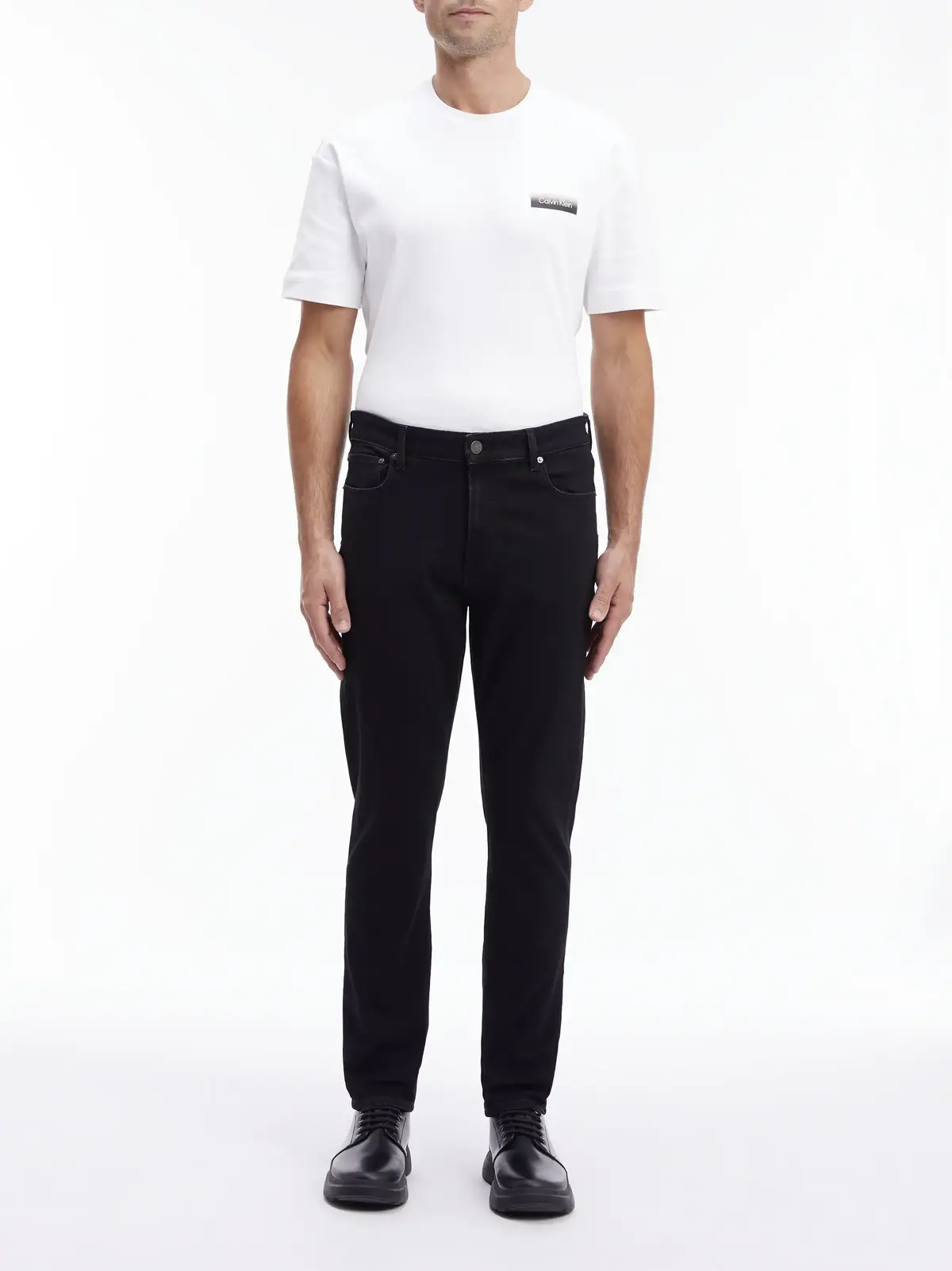 Calvin Klein TAPERED RINSE BLACK Erkek Antrasit Kot Pantolon