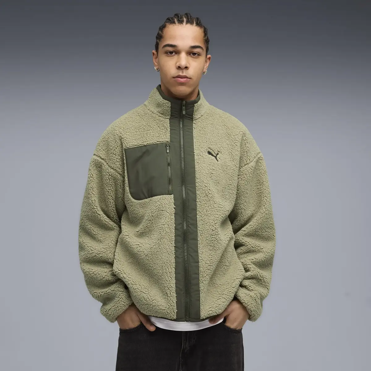Puma Reversible Sherpa Jacket Haki Erkek Mont