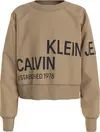 Calvin Klein INST HERO LOGO SWEAT Kadın Krem Sweatshirt