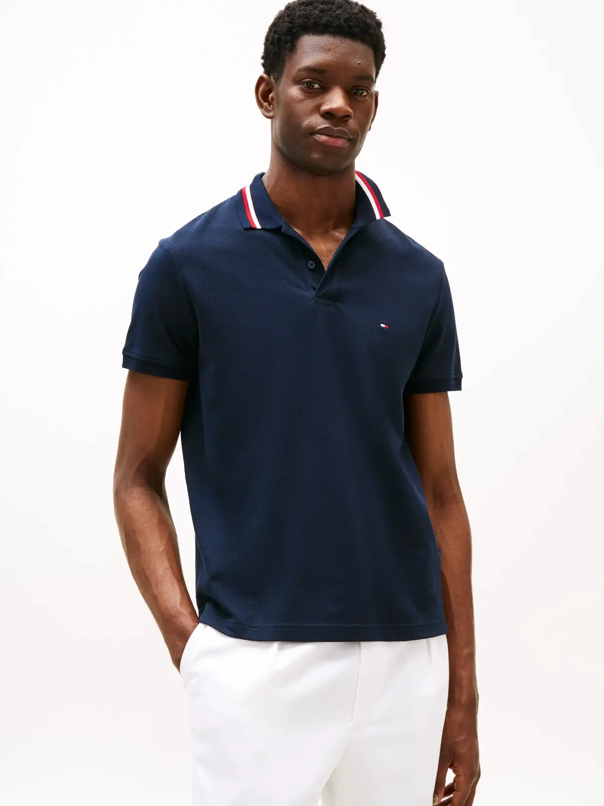 Tommy Hilfiger RWB COLLAR REG POLO, DW5 Siyah Erkek T-Shirt & Polo