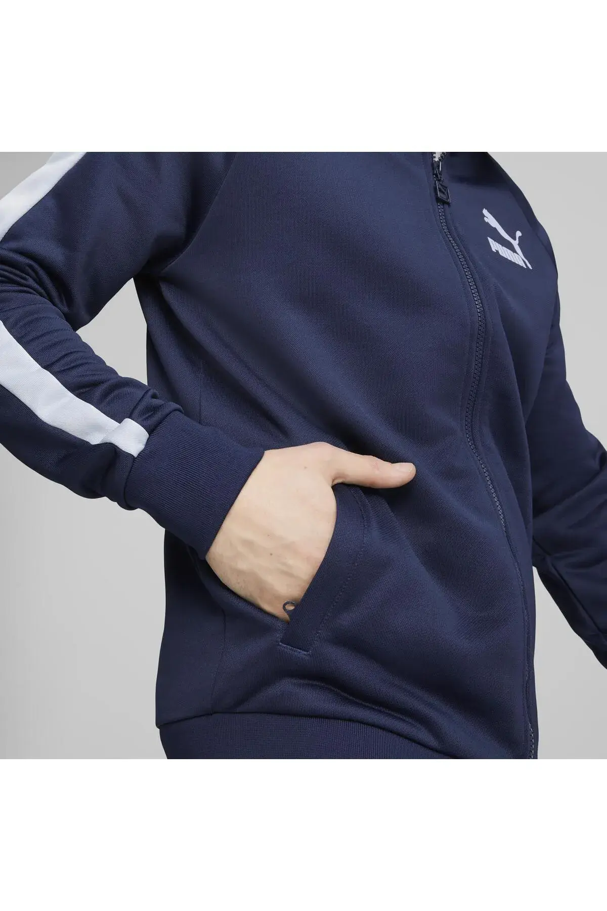 Puma T7 ICONIC Track Jacket (s) PT Mavi Erkek Fermuarlı Sweatshirt