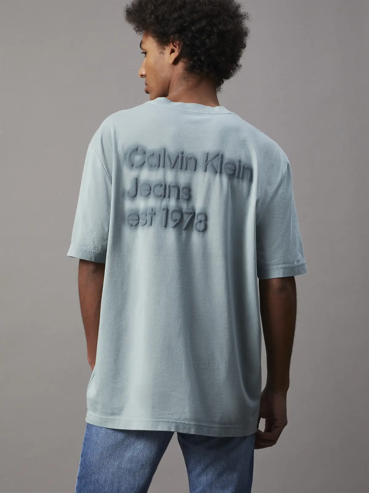 Calvin Klein WASHED PUFF PRINT TE, PC2 Yeşil Erkek T-Shirt & Polo