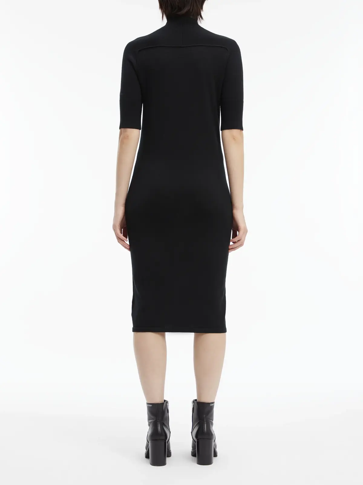 Calvin Klein EXTRA FINE WOOL 1/2 Kadın Siyah Elbise