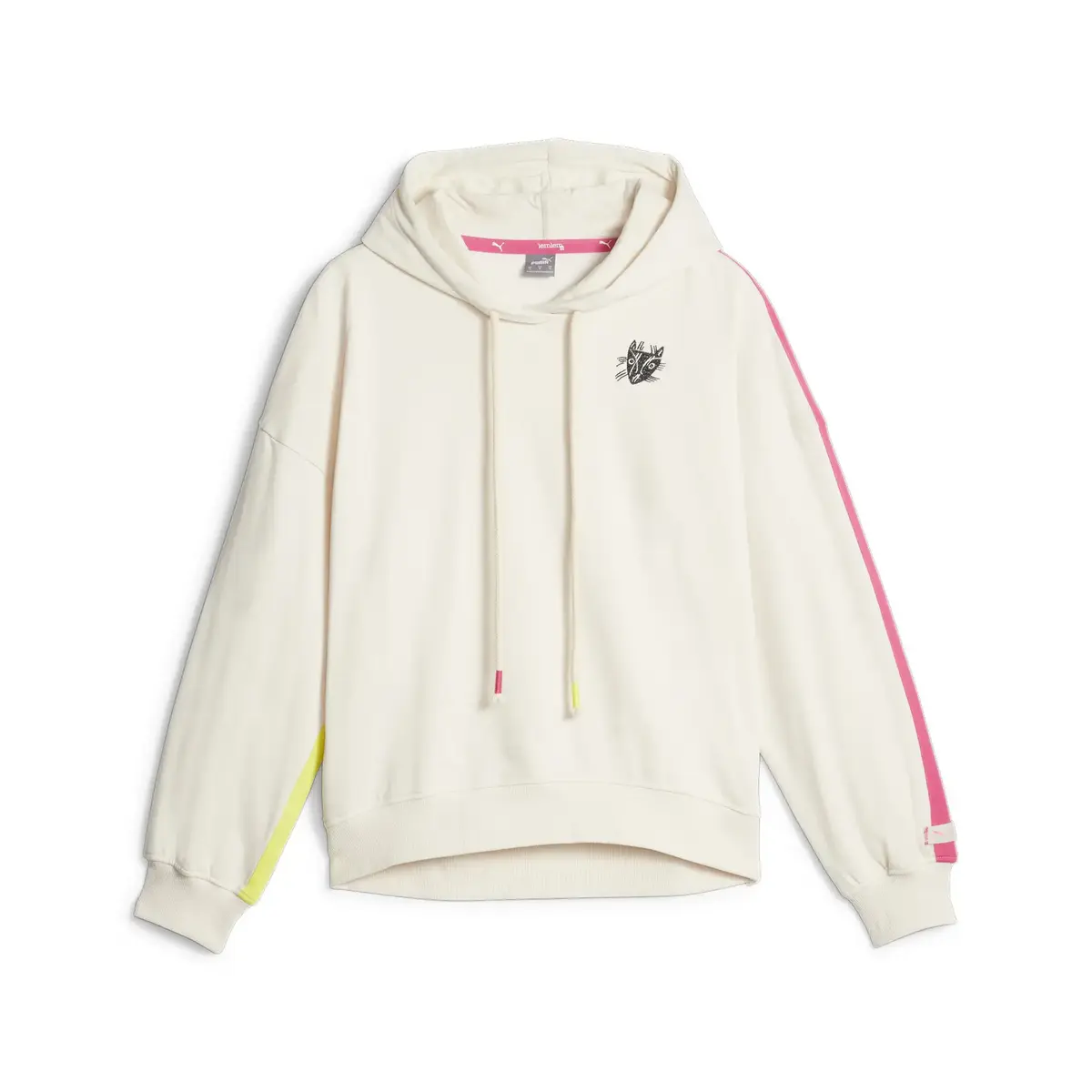 Puma Lemlem Oversızed Fleece Hoodie Ghost Pep Beyaz Kadın Hoodie