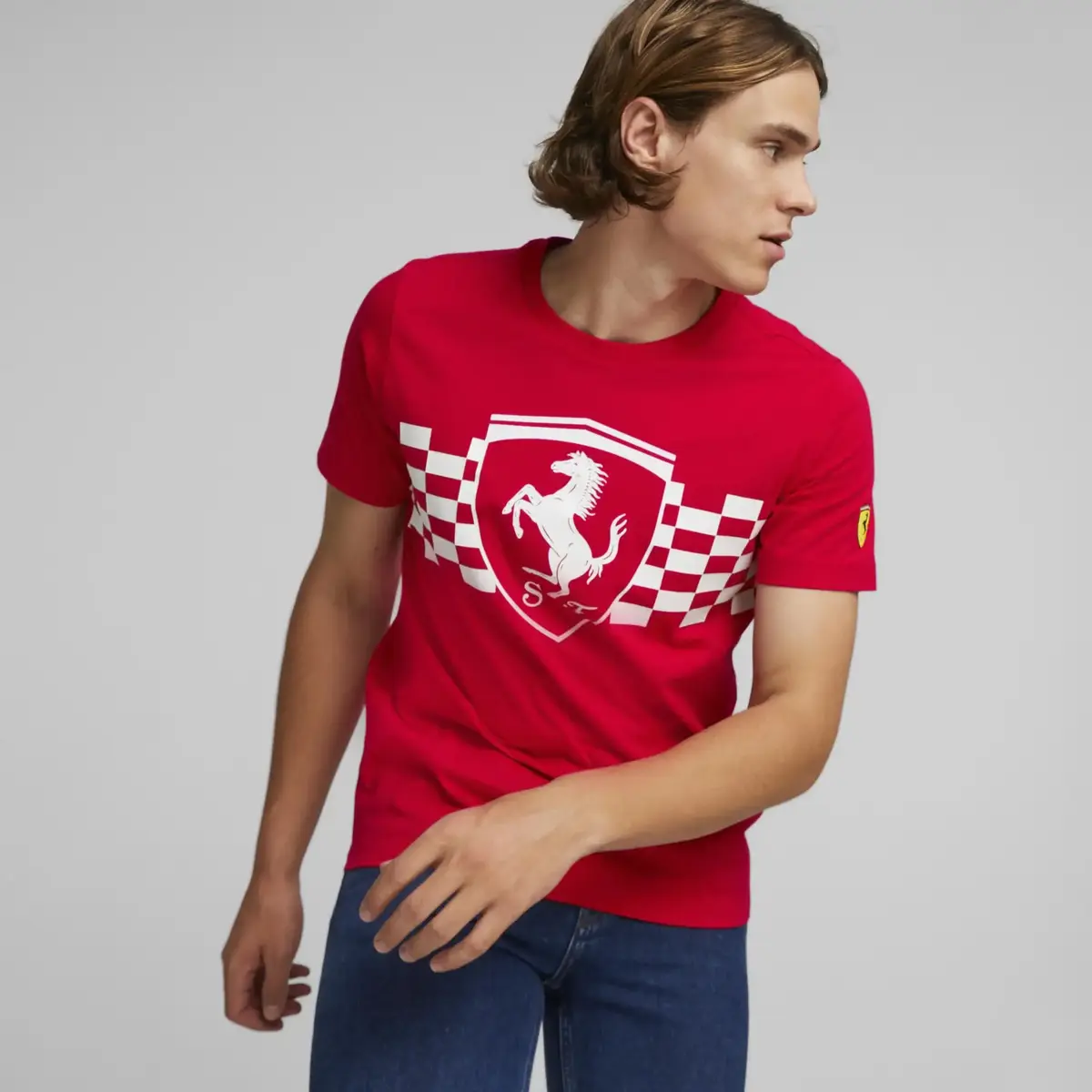 Puma Ferrari Race Ton Shield Tee Kırmızı Erkek T-Shirt