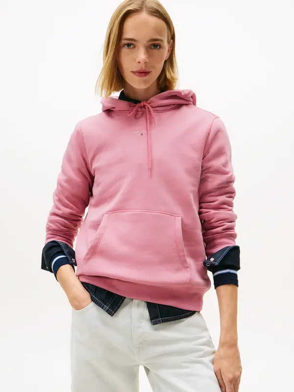 Tommy Hilfiger TJW REG LINEAR HOODI, THC Pembe Kadın Hoodie