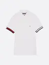 Tommy Hilfiger FLAG CUFF SLIM POLO, YBR Beyaz Erkek T-Shirt & Polo