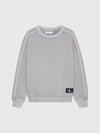 Calvin Klein MINERAL DYE CUTSEAM Erkek Siyah Sweatshirt