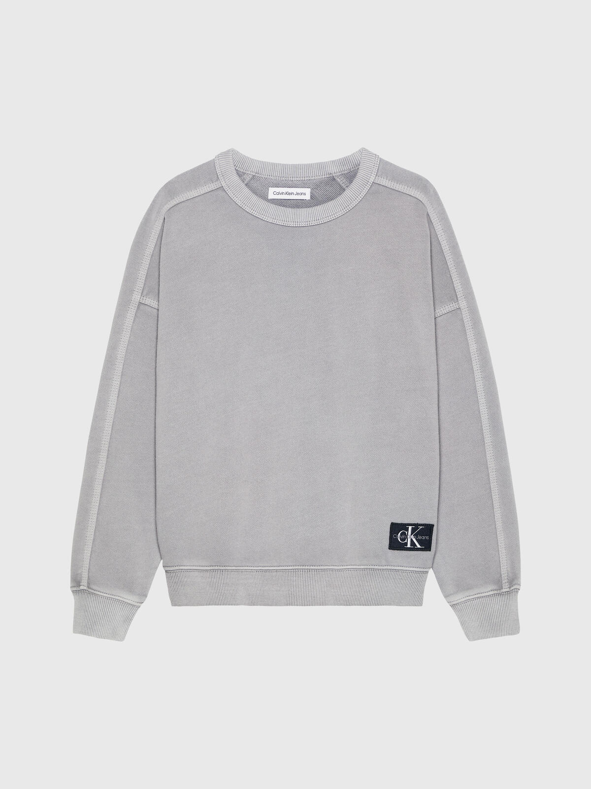 Calvin Klein MINERAL DYE CUTSEAM Erkek Siyah Sweatshirt