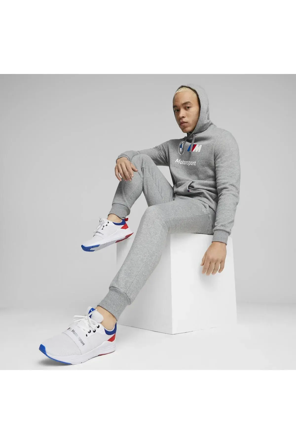 Puma BMW MMS ESS Hoodie Fleece Gri Erkek Hoodie