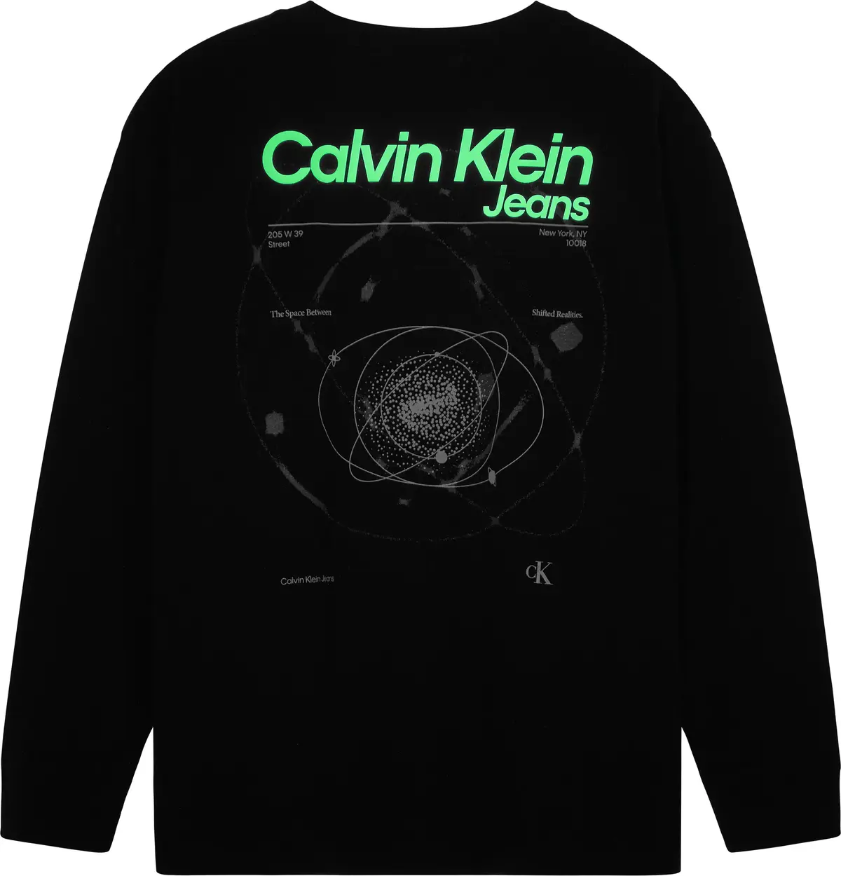 Calvin Klein GLOW IN THE DARK LS Erkek Siyah T-Shirt