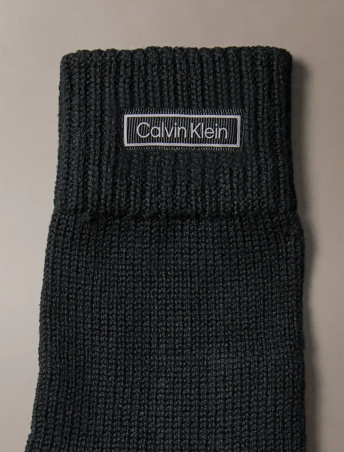 Calvin Klein PATCH WOOL KNITTED GLOVES Siyah Erkek Eldiven