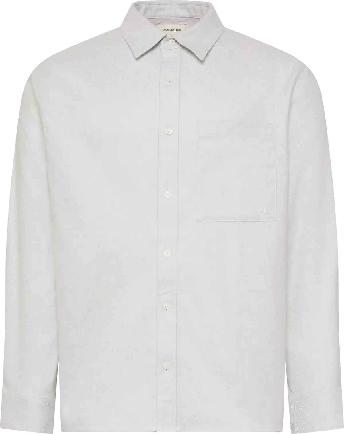 Calvin Klein LS MELANGE FLANNEL EASY SHIRT Erkek Beyaz Gömlek