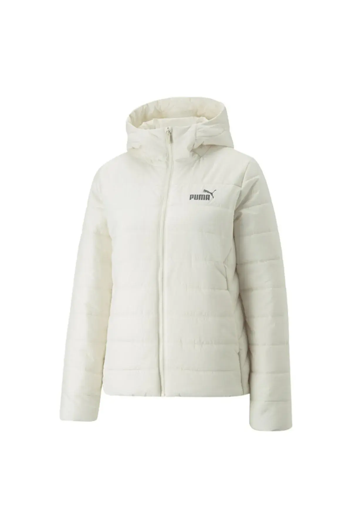 Puma Ess Hooded Padded Jacket Bej Kadın Kapüşonlu Mont
