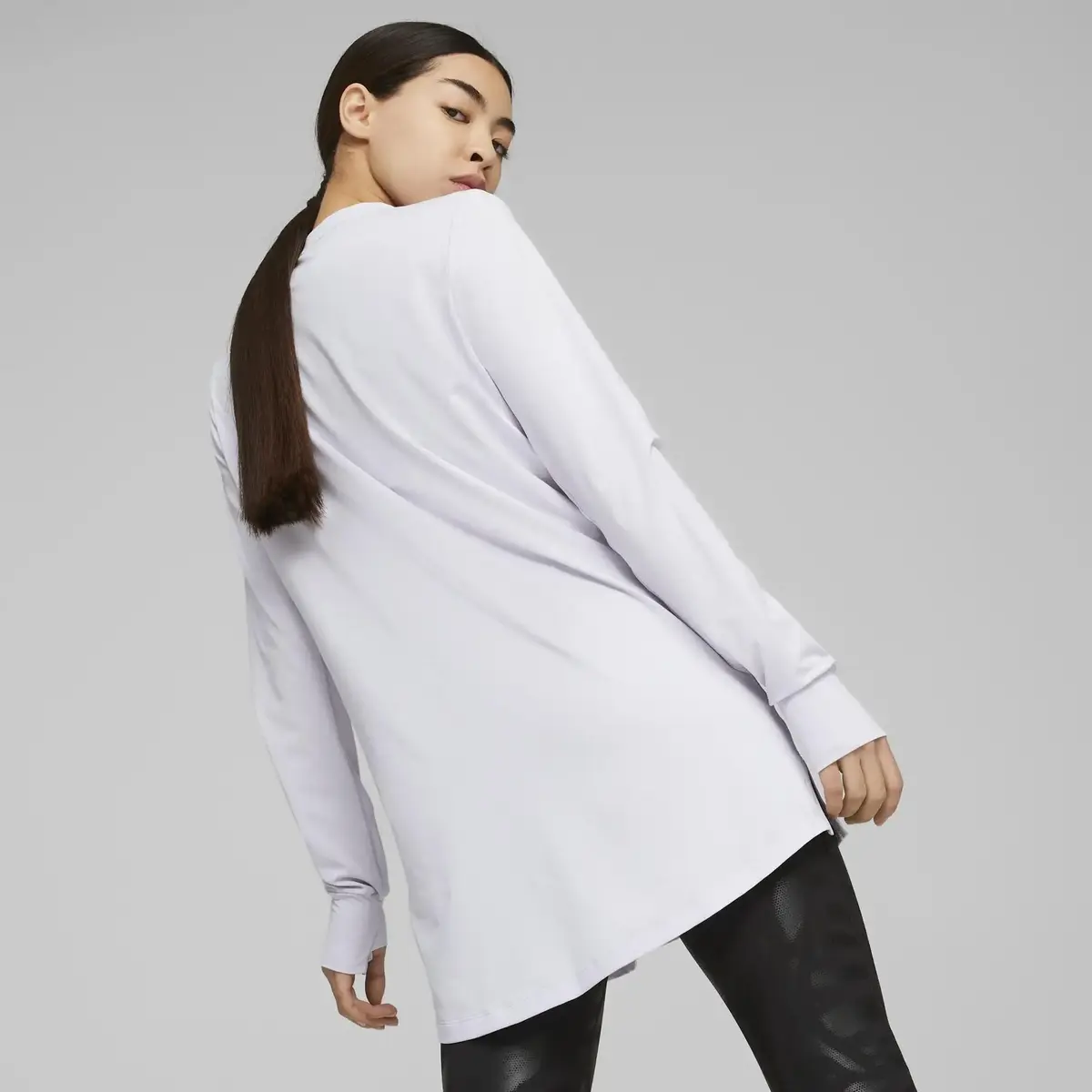 Puma Modest Activewear Long Sleeve Mor Kadın Koşu Ve Performans T-Shirt