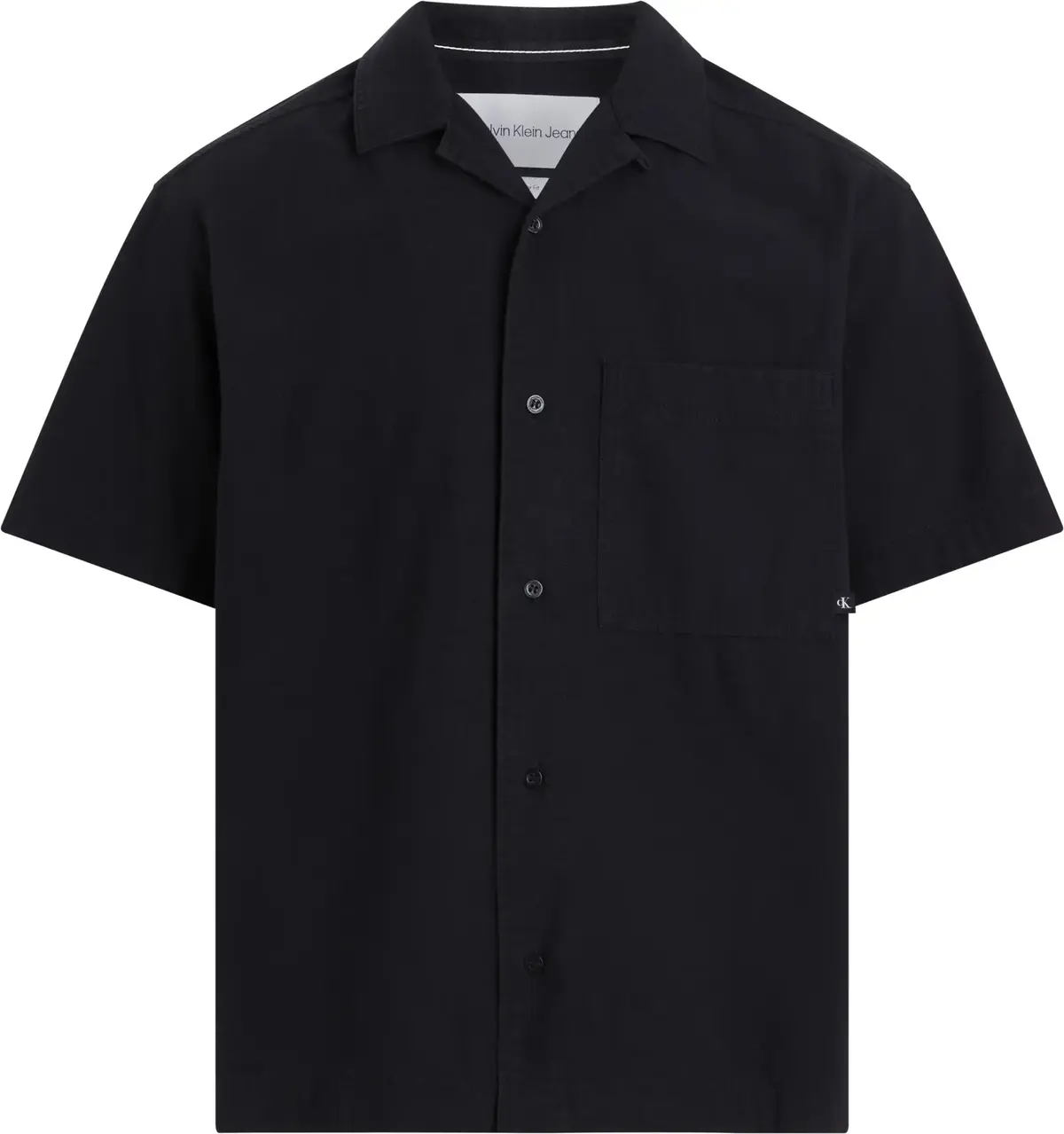 Calvin Klein TEXTURED COTTON SS S Erkek Siyah Gömlek