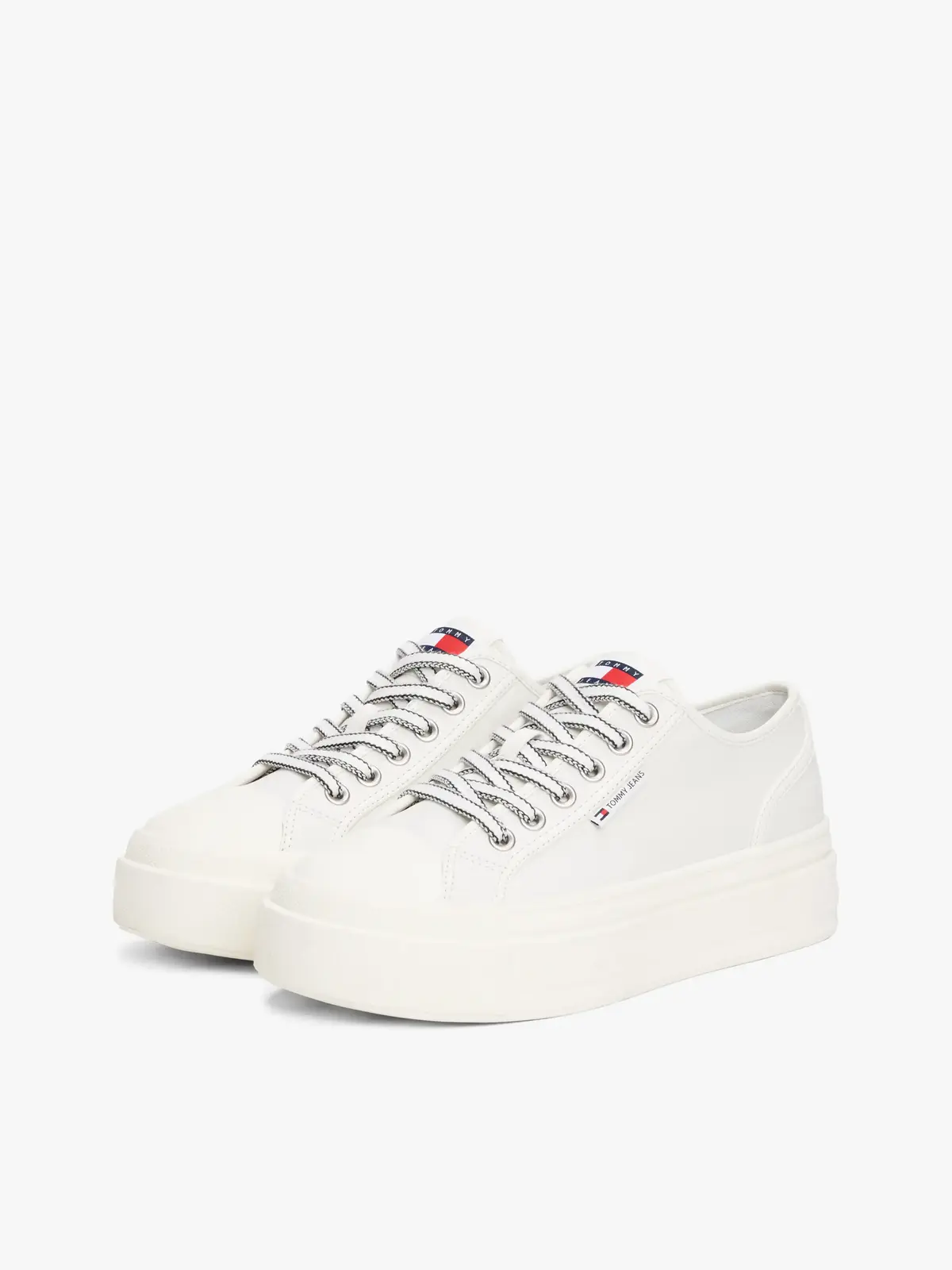 Tommy Hilfiger TJW FOXING VULC LC L, YBL Beyaz Kadın Spor Ayakkabı & Sneaker