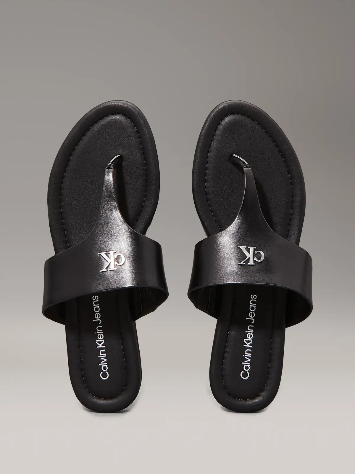 Calvin Klein FLAT SANDAL TOEPOST, 0GJ Siyah Kadın Terlik